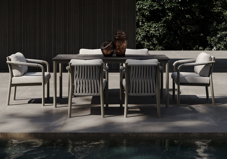 LORVAIN-silver 6 KİŞİLİK MASA GRUBU