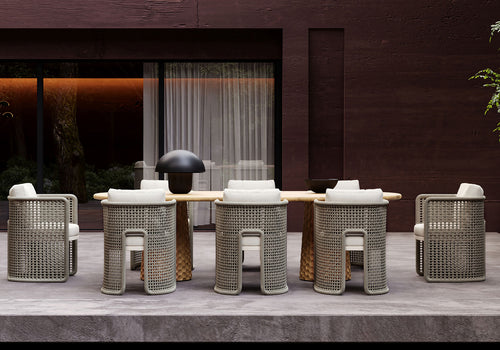 MIURA-bisque TEAK 8 KİŞİLİK MASA GRUBU