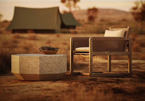 Gemma M Concrete Travertıne Sehpa