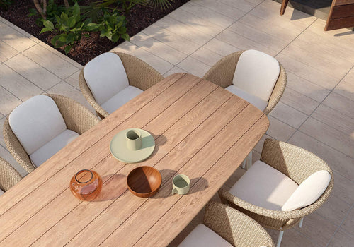 Nıkıta 8 Kişilik Teak Masa Grubu