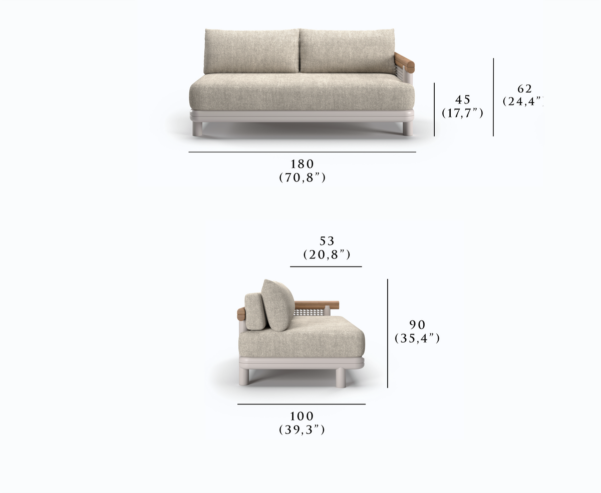 ALVO-bisque  SAĞ KOLLU KANEPE MODÜLÜ