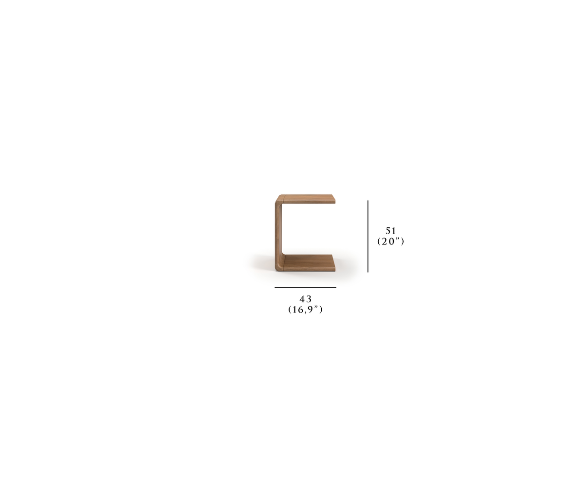 ALVO-natural Teak Yan Sehpa
