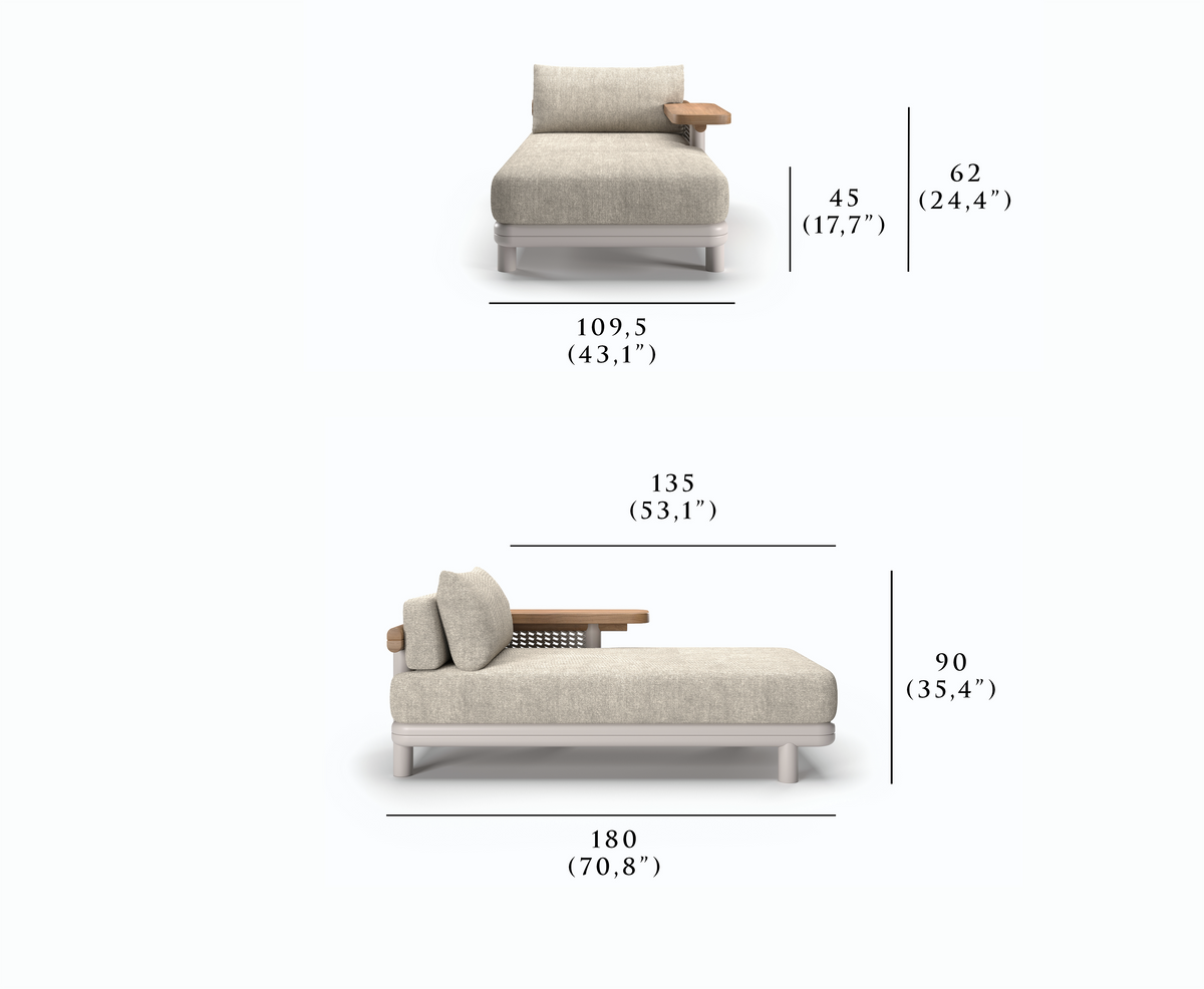 ALVO-bisque SAĞ KOLLU ŞEZLONG