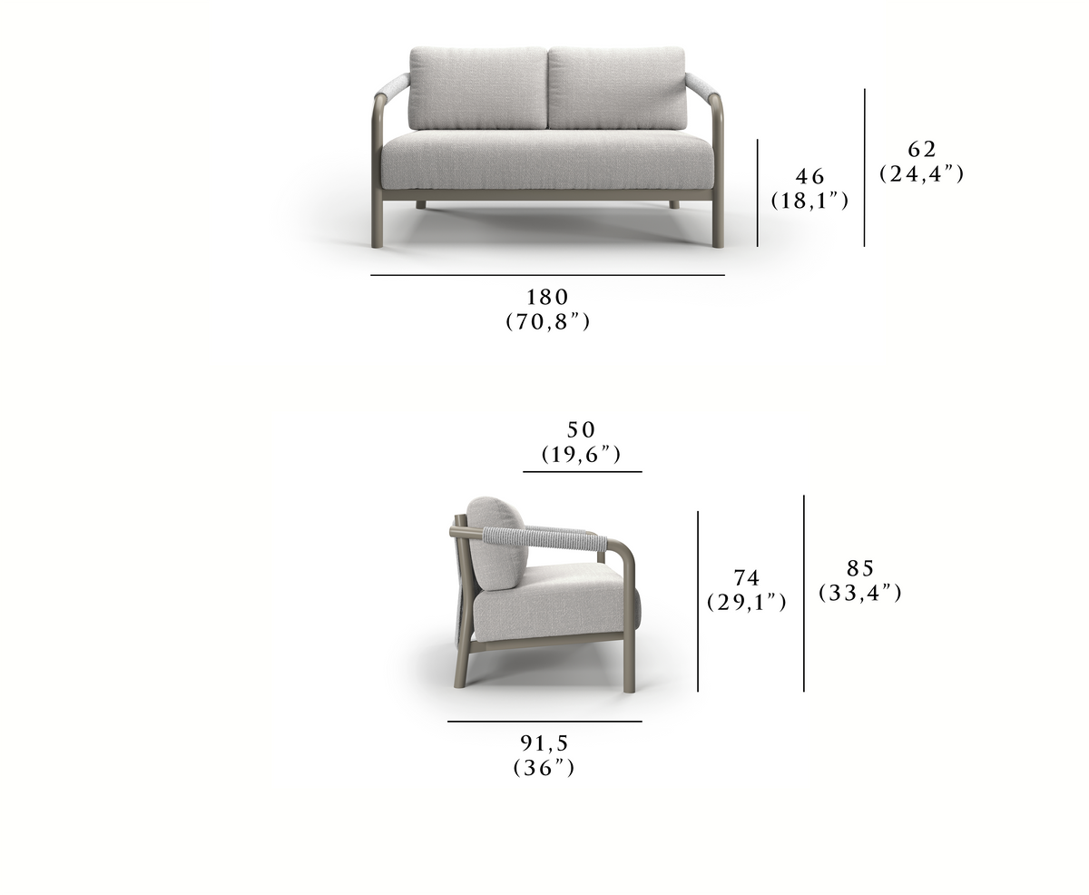 LORVAIN-silver İKİLİ KANEPE