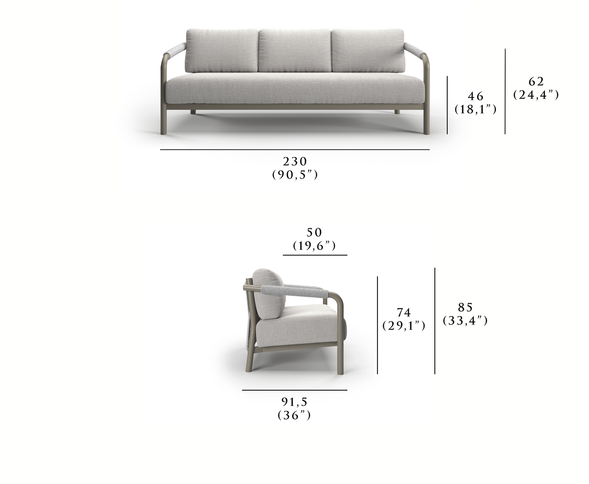 LORVAIN-silver ÜÇLÜ KANEPE