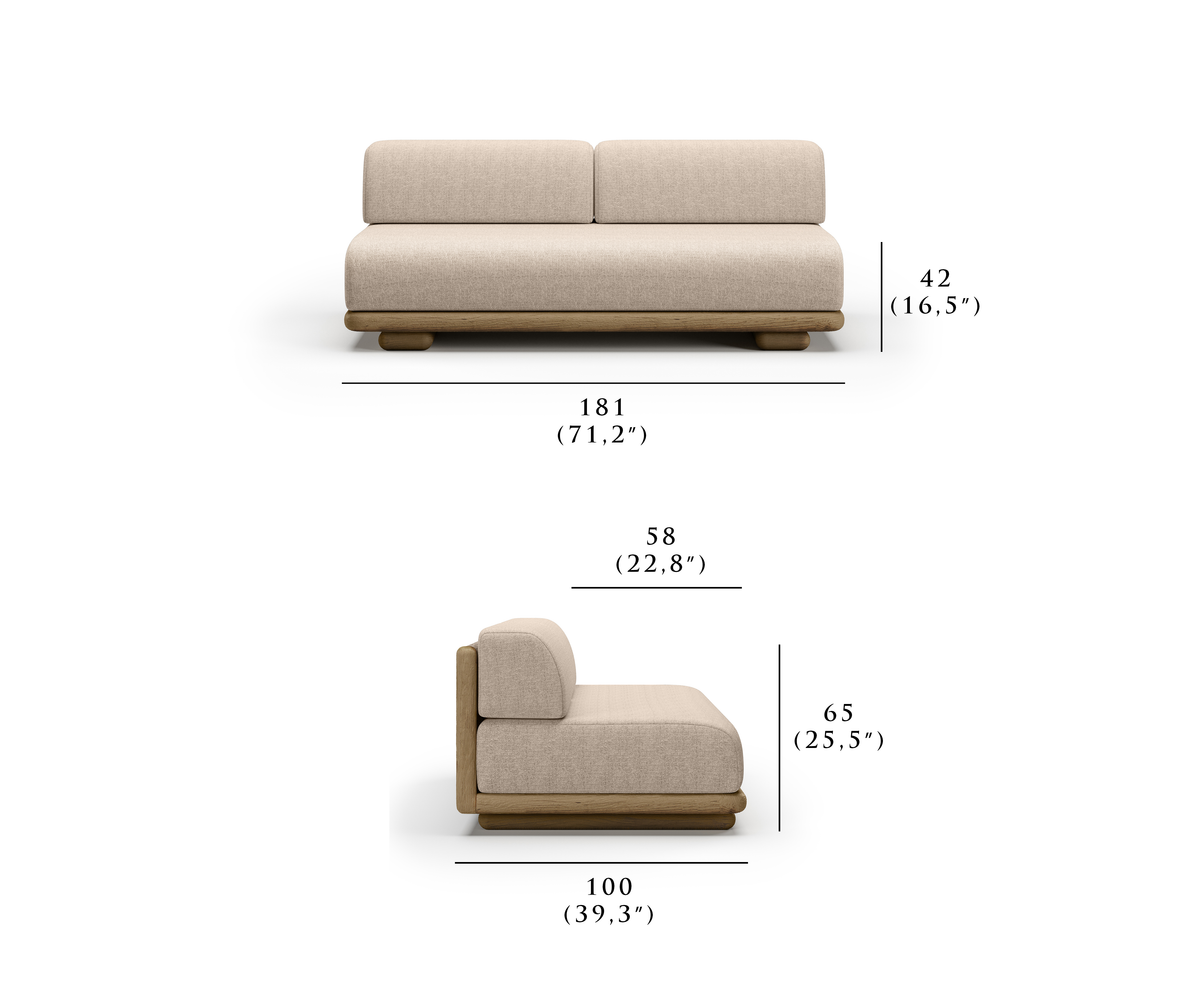 CALEO-natural İKİLİ KOLSUZ KANEPE