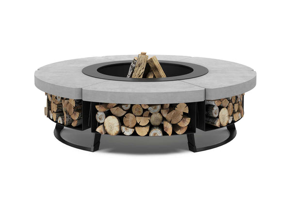 Hetta Round Concrete 120 Ø cm Dış Mekan Şöminesi